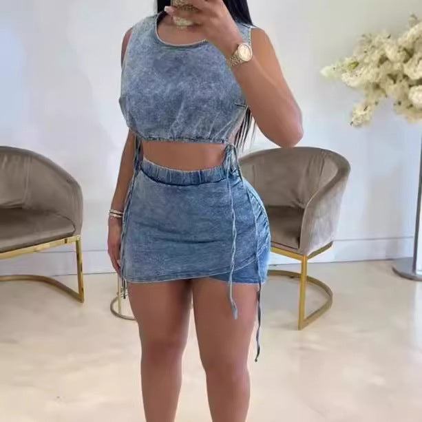 Dames Denim Twin-Set Chic und Stil