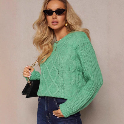 Pull en maille chunky décontracté pour femmes avec un design de tresse moderne et une coupe confortable Chic und Stil
