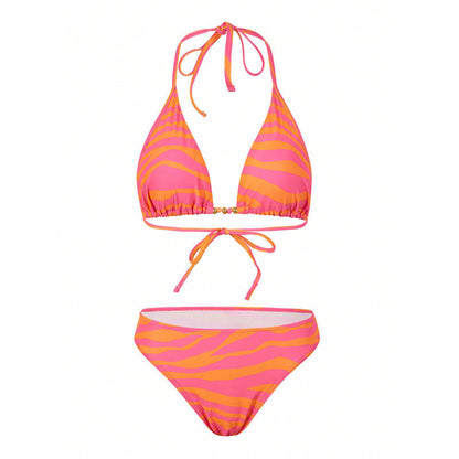 Women Elegant triangle bikini set and sheer cover-up Chic and Style