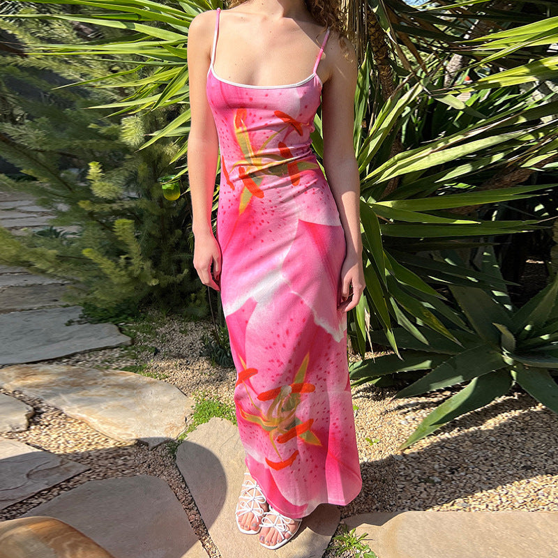 Robe Maxi Floral pour Femmes avec Bretelles Réglables Chic und Stil