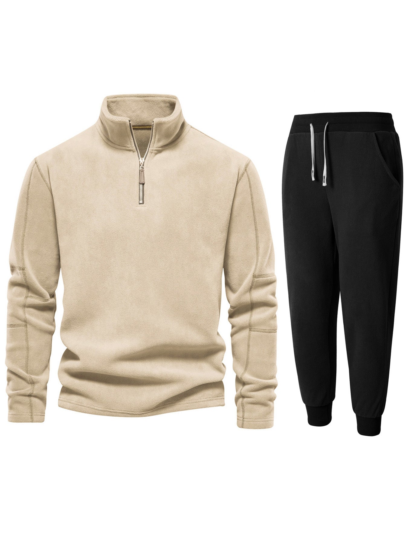 Men's fleece top with short zipper and comfortable jogger pants Chic and Style