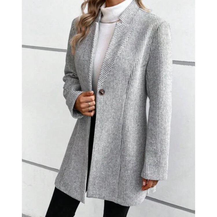Dames élégant manteau long avec design structuré et détails raffinés Chic und Stil