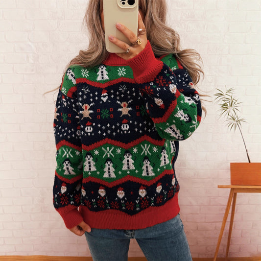 Pull de Noël pour femmes avec un motif joyeux et une coupe décontractée Chic und Stil