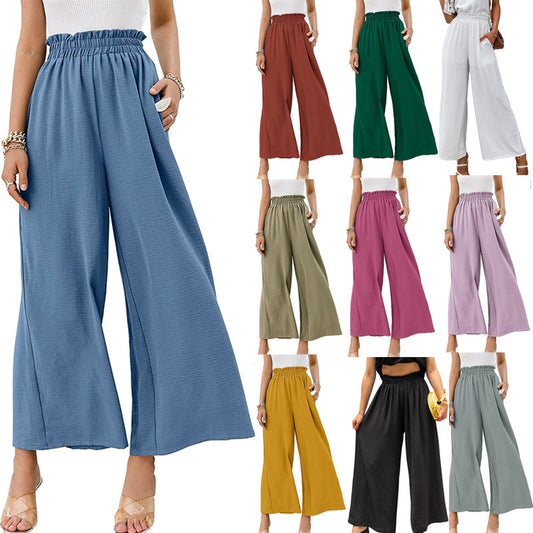 Pantalons à jambes larges avec taille élastique pour femmes Chic und Stil