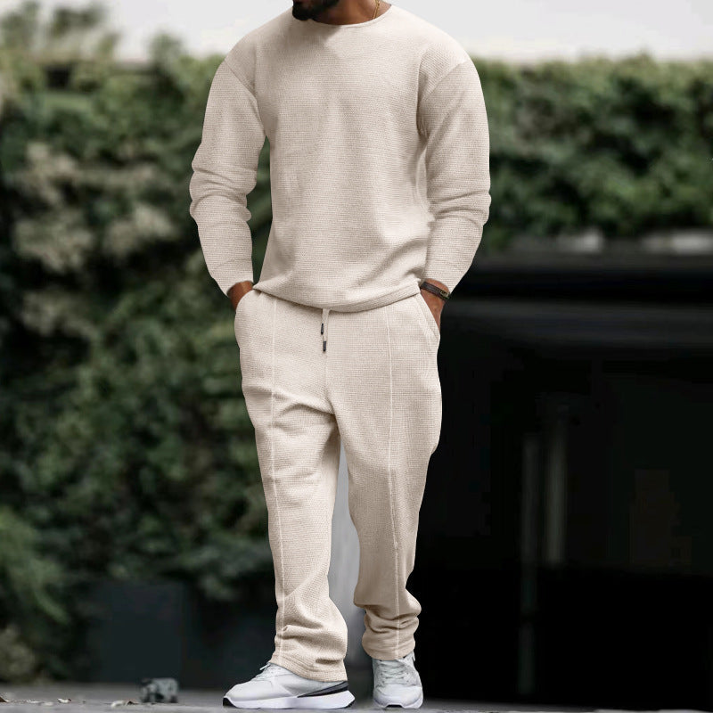 Casual set for men, textured fabric sweatshirt and jogger pants Chic und Stil