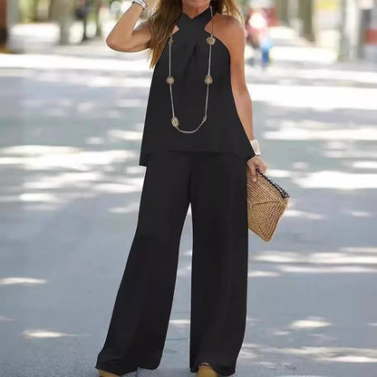 Women Elegant and airy set with wide pants Chic and Style