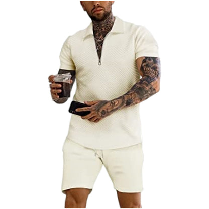 Costume décontracté à col zippé structuré pour hommes Chic und Stil