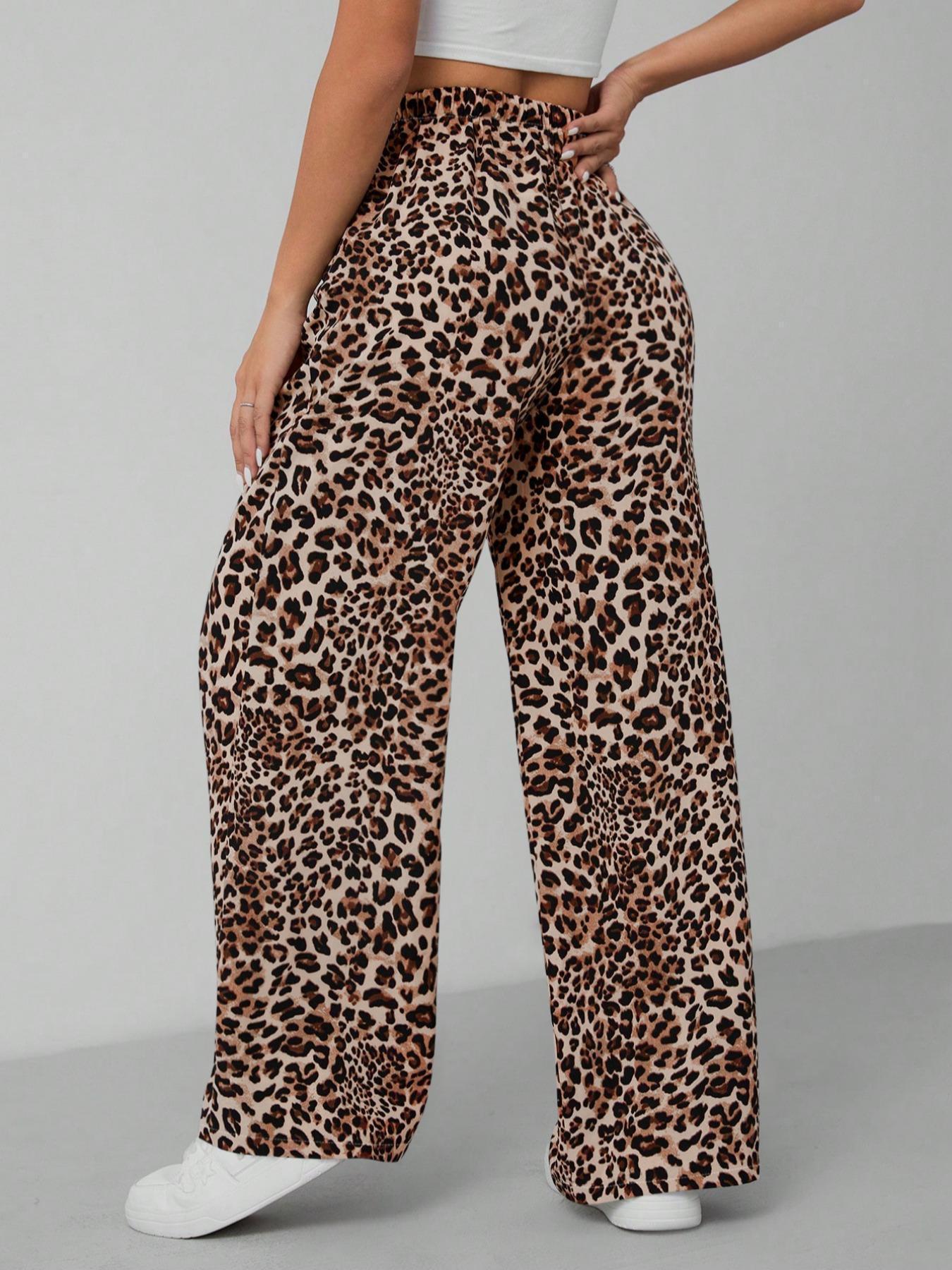 Leopard print palazzo pants for women with a relaxed fit Chic and Style