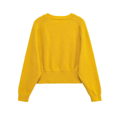 Pull cropped à la mode pour femmes en maille douce Chic und Stil