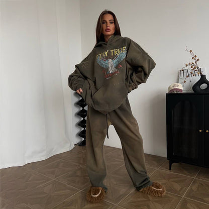 Chic and Style oversized casual hoodie set and jogger pants