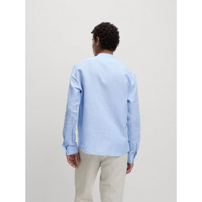 Chemise à manches longues pour hommes avec col montant et motif rayé fin Chic und Stil