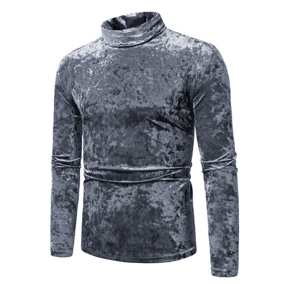 Pull-over élégant pour homme à col roulé en tissu velouté Chic und Stil