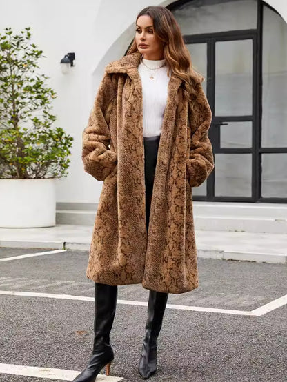 Dames élégant et stylé manteau en fausse fourrure Chic und Stil