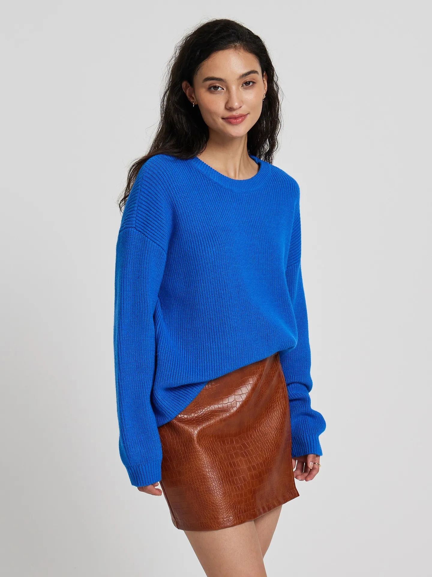 Pull en tricot décontracté pour femmes avec une coupe ample et une structure côtelée Chic und Stil