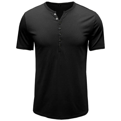 T-shirt Henley à manches courtes pour hommes Chic und Stil