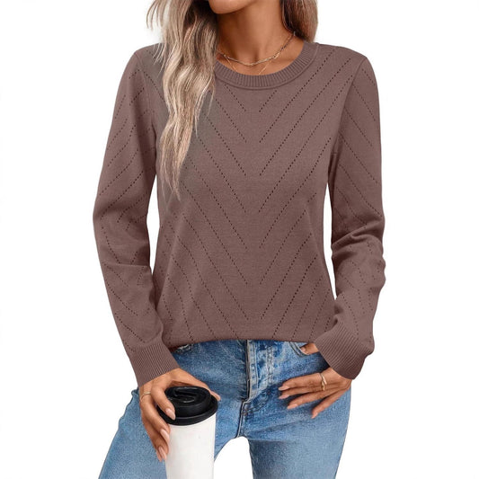 Dames Pull à la mode avec motif zigzag structuré et coupe décontractée Chic und Stil