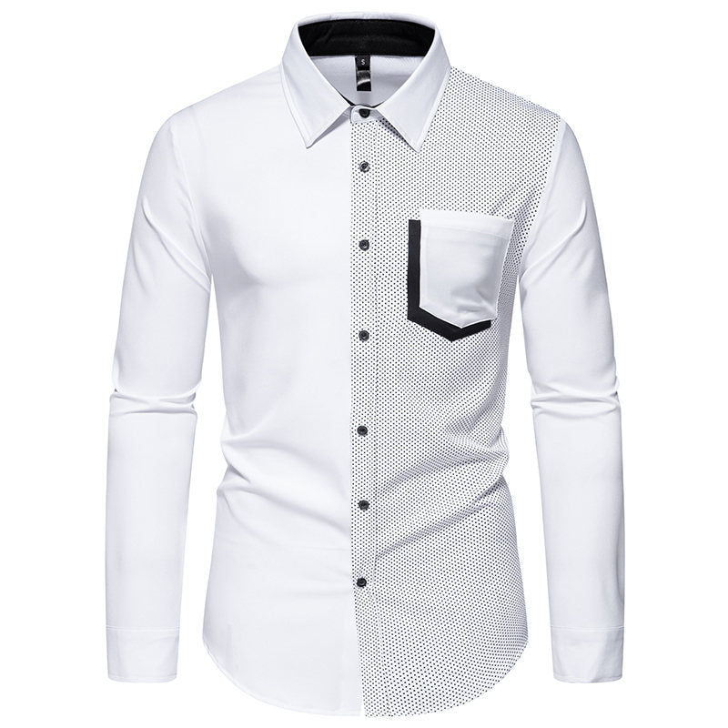 Chemise à manches longues pour hommes avec des éléments de design contrastants et une poche poitrine pratique Chic und Stil