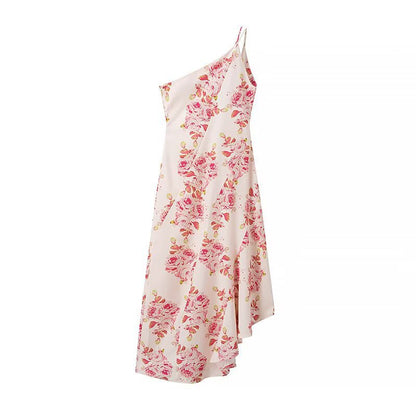 Robe maxi pour femmes avec coupe asymétrique et motif floral Chic und Stil