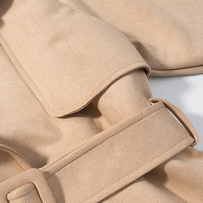 Dames élégante veste en similicuir avec ceinture Chic und Stil