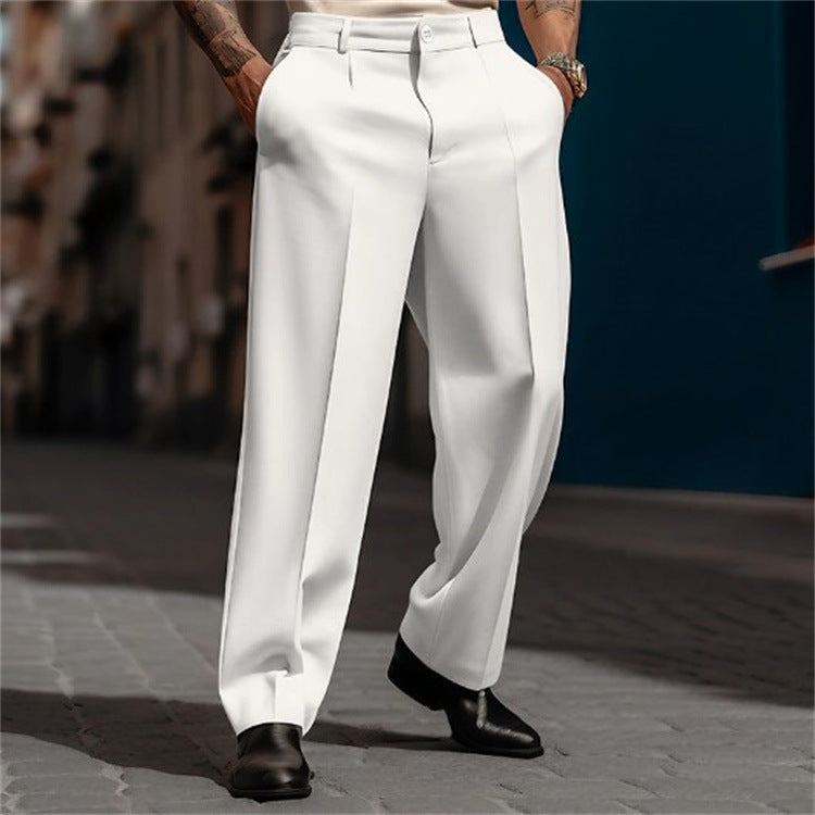 Classic high-waisted wide-leg suit pants for men Chic and Style