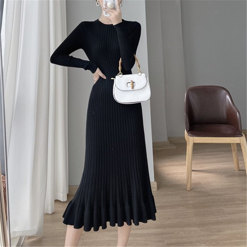 Robe en tricot pour femmes avec une élégante structure en côtes et un ourlet fluide Chic und Stil