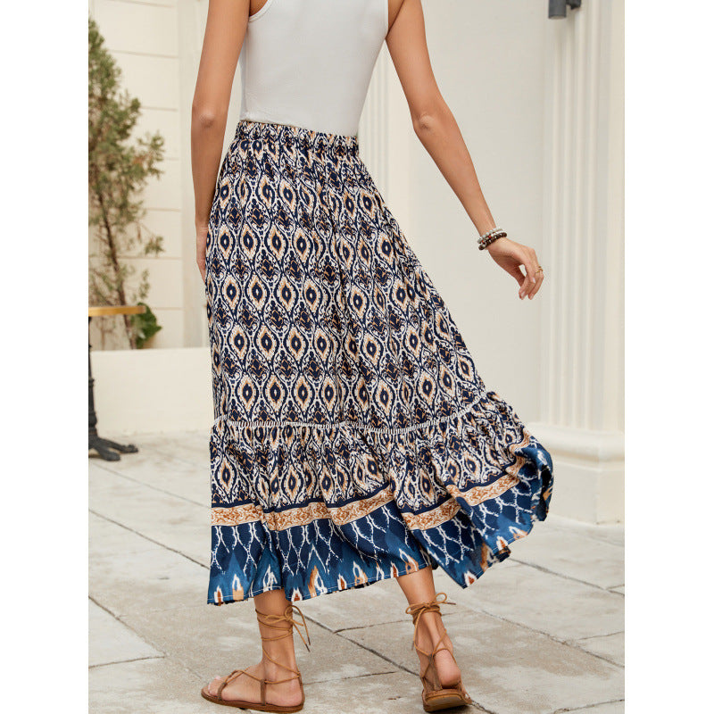 Dames Bohème Échelonné Maxi Jupe Chic und Stil