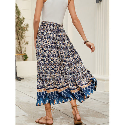 Dames Bohème Échelonné Maxi Jupe Chic und Stil