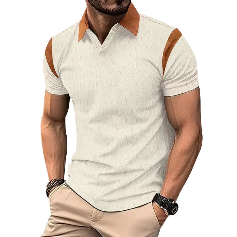 Chemise polo pour hommes avec des détails contrastés élégants et un design structuré respirant Chic und Stil