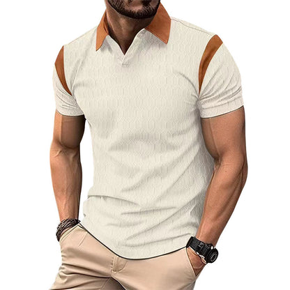 Chemise polo pour hommes avec des détails contrastés élégants et un design structuré respirant Chic und Stil