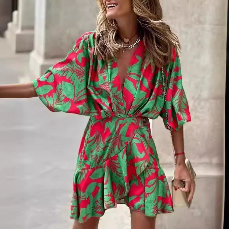 Dames Robe courte minimaliste à manches courtes Chic und Stil
