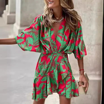 Dames Robe courte minimaliste à manches courtes Chic und Stil