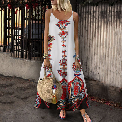 Robe maxi à imprimé ethnique Chic und Stil pour femmes