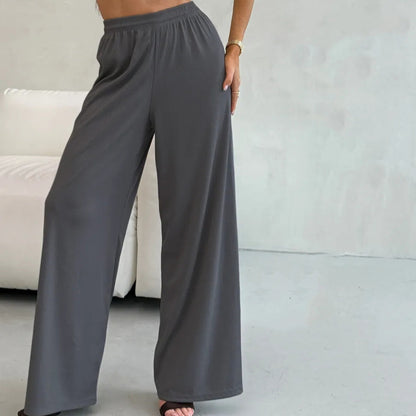 Elegant and casual set for ladies with short top and wide pants Chic and Style