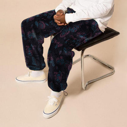 Soft fleece pants for men with floral pattern and elastic waistband Chic und Stil