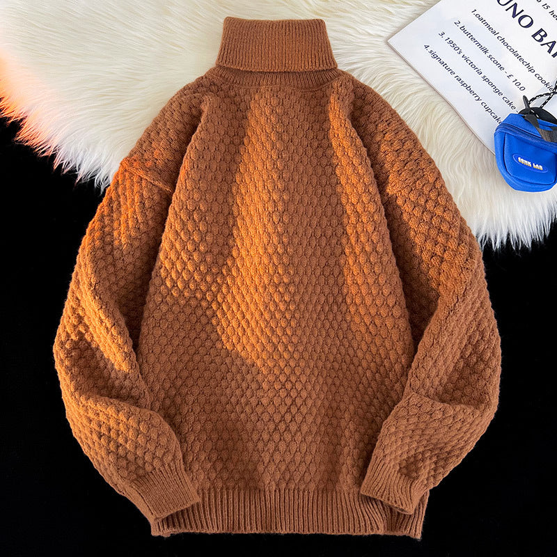 Pull femme en grosse maille avec col montant Chic und Stil