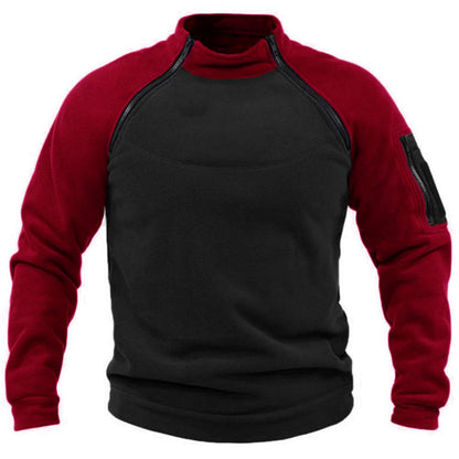Pull-over en fleece pour hommes avec col haut et poches fonctionnelles Chic und Stil