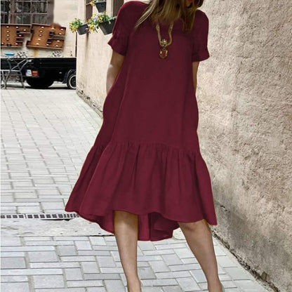 Robe midi à volants high-low pour femmes Chic und Stil