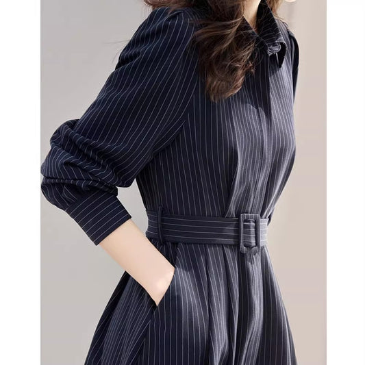 Robe chemise ceinturée ajustée pour femmes Chic und Stil