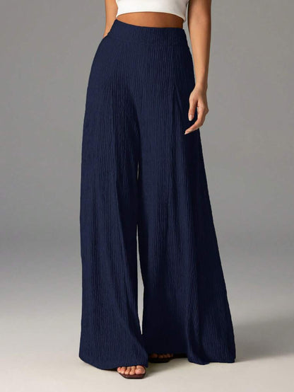 Wide pleated pants for women with high waist and elastic waistband Chic and Style