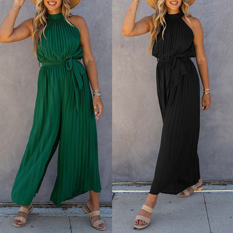 Dames élégant plissé combinaison Chic und Stil