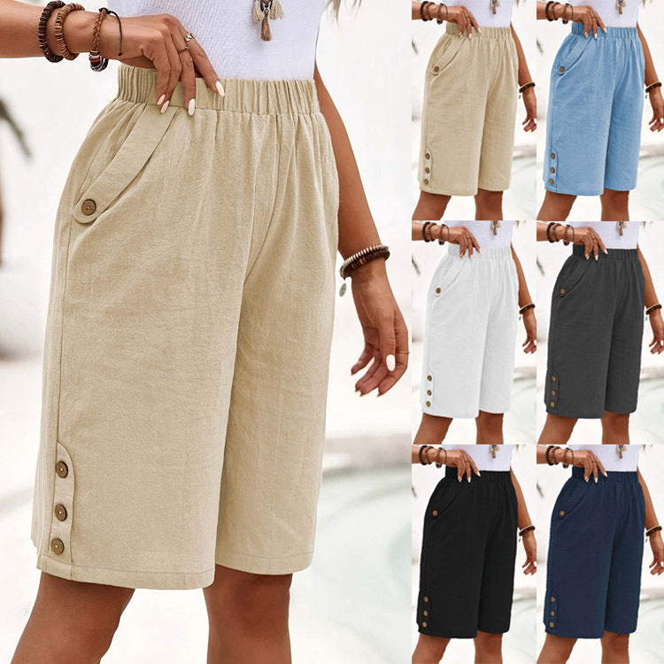Shorts pour femmes légers avec des détails de bouton pratiques Chic und Stil