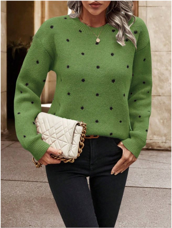 Pull en maille à motifs pour femmes avec col ras du cou et coupe décontractée Chic und Stil