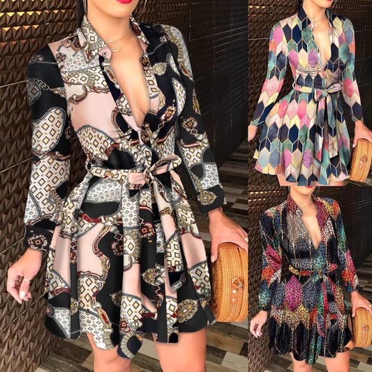 Femmes Élégante Robe Chemise Chic und Stil