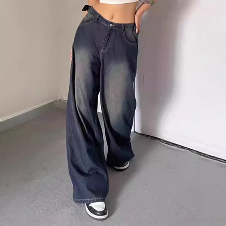 Ladies high waisted relaxed fit jeans Chic and Style