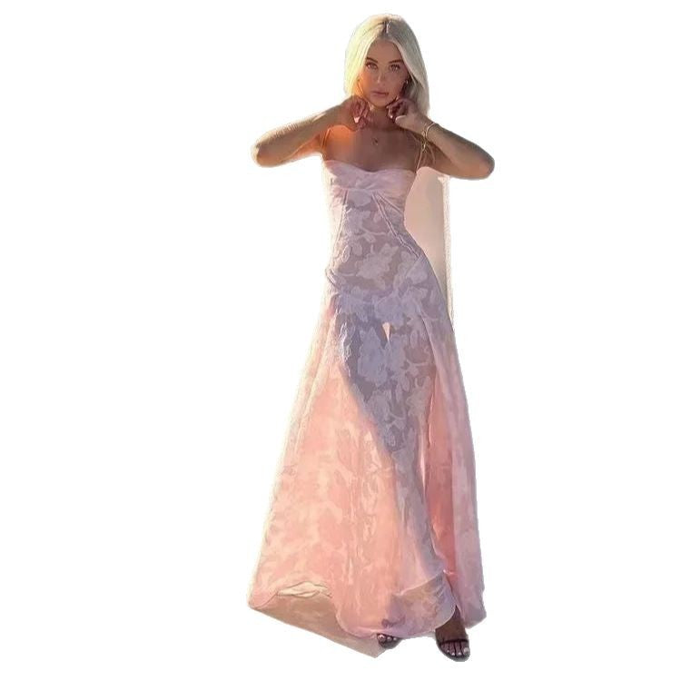 Dames Fleurs Dentelle Robe de Soir Chic und Stil