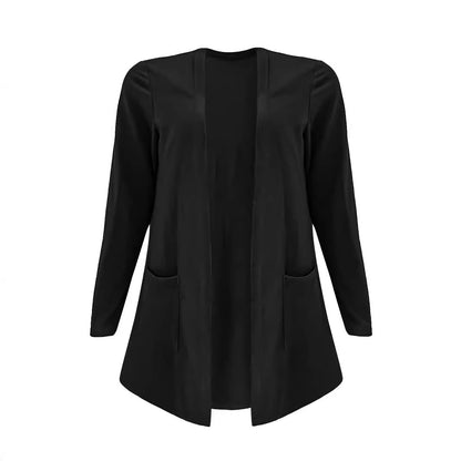 Dames Cardigan à manches longues avec poches pratiques et coupe ouverte Chic und Stil
