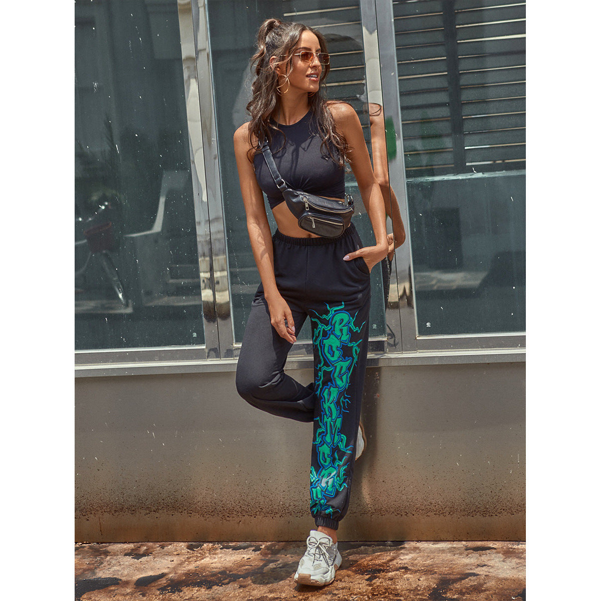 Ladies Stylish Chic Graphic Jogging Pants