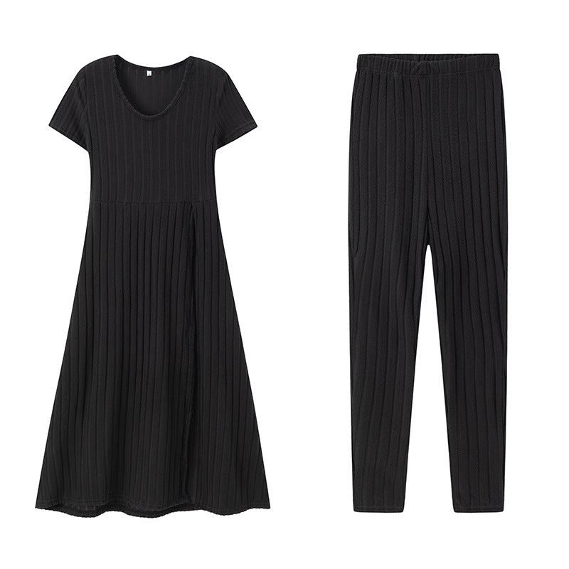 Robe en tricot confortable pour femme et ensemble de leggings Chic und Stil