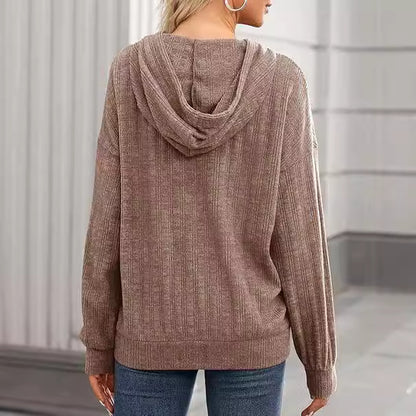Dames Pull à Capuche Oversize avec Design Texturé Chic und Stil