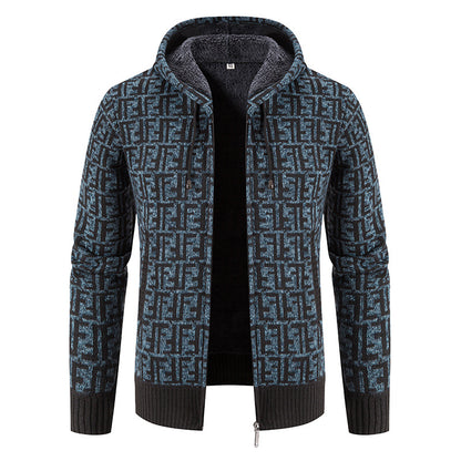 Men's High-Quality Pullover with Modern Pattern and Chic Hoodie Style